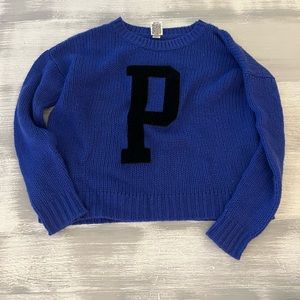 P letter sweater